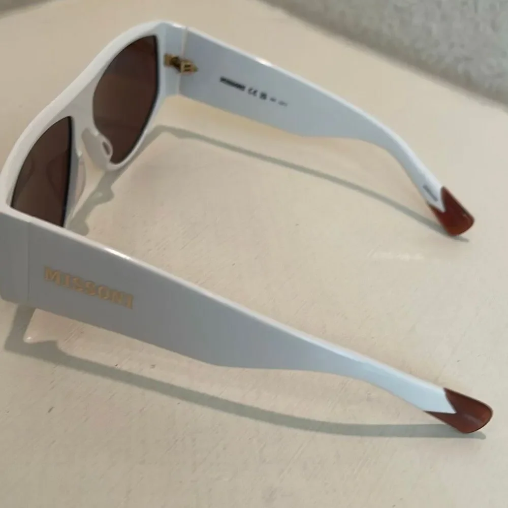MISSONI MIS 0165/S Sunglasses Ivory White Chunky Wide Frame Y2K Celeb Style NEW